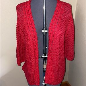 Dress Barn crocheted shrug sweater XL